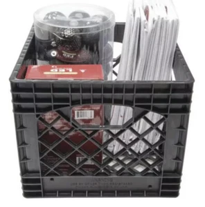 Two Milk Crates Heavy Duty Plastic Storage Container Stackable Organize Tote - Picture 1 of 12