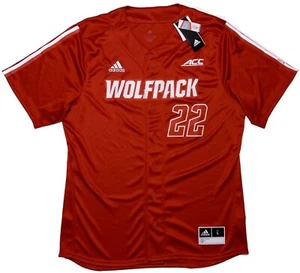 ADIDAS NC State Wolfpack Baseball Jersey Red Large L ~ New - Picture 1 of 12