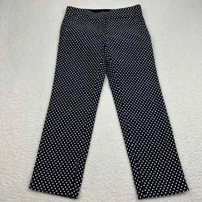 Tory Burch Owen Jacquard Dot Pants Women's 0 Normandy Blue Tapioca Navy Crop - Image 1 of 4