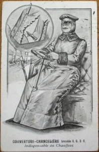 Car Chauffeur Driving Wrap 1908 French Advertising Postcard - Automobile Driver - Picture 1 of 1