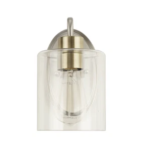 Cresswell 9 inch Modern Brushed Nickel Metal 1-Light Bath Vanity Wall Sconce - Picture 1 of 3