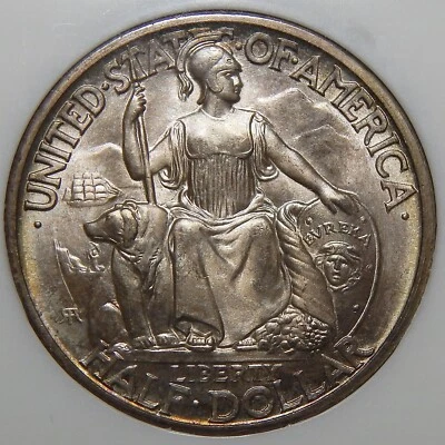 1935-S NGC/CAC MS66 SAN DIEGO HALF DOLLAR SILVER COMMEMORATIVE - Image 1 of 4