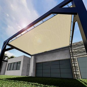 Rectangle Straight Edge Sun Shade Sail Cover for Garden Home 6/8/10/12ft Outdoor - Picture 1 of 34