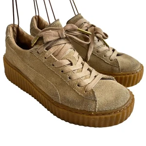 Puma Fenty Rihanna creepers womens 6.5 tan suede round toe low top sneakers - Picture 1 of 12