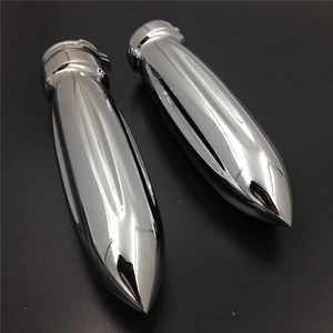 New Chrome Bullet Shape 1" Hand Grips For Harley Fltr Road Glide Custom - Picture 1 of 5