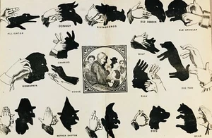 Artist: Unknown to Seller, "Hand shadows", Lithograph, ca.1900 - Picture 1 of 1