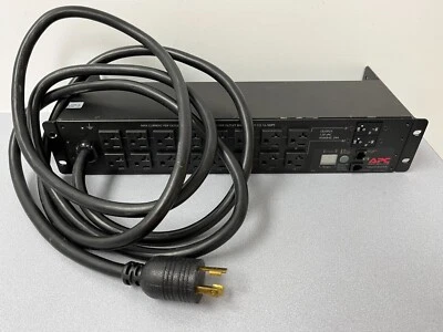 APC Metered Rack PDU AP7802 2U 30A 120V 16-Outlet Strip No Adapter Powers On - Image 1 of 3