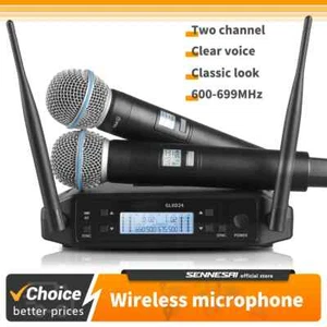 Professional Dual Wireless Microphone Karaoke Home UHF Dynamic 2Channel Handheld - Picture 1 of 15
