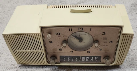 Vintage Radio General electric Model C430 1959 Space Age Alarm Clock Radio Cover