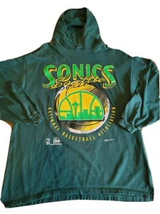 VTG Seattle Sonics T Shirt NBA Magic Johnson T's Hoodie 90s XTRA LARGE - Picture 1 of 9