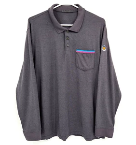 G/Fore Luxe Bel-Air Country Club Long Sleeve Golf Polo Shirt Large Charcoal Gray - Picture 1 of 8