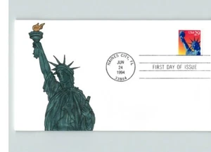 STATUE of LIBERTY, Hand Painted # 1 of 1 made, 1994 First Day of Issue - Picture 1 of 1