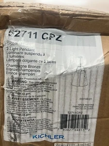 Kichler Etcher 2 Light 18" Wide Pendant 52711CPZ - Picture 1 of 3