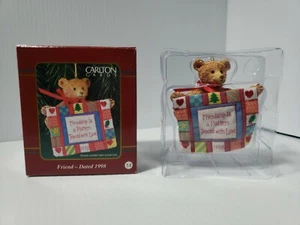 Friend 1998 Carlton Card Quilt Ornament Friendship is a Pattern Traced with Love - Picture 1 of 10