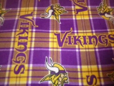Manta polar Minnesota Vikings 2 capas 70"X59" (bordes cosidos) - diseño a cuadros Foto 1 de 4