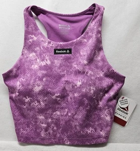 Sujetador sin mangas Reebok Sprinter estampado para mujer, Cattleya Orchid, talla XS/Nuevo - Imagen 1 de 10