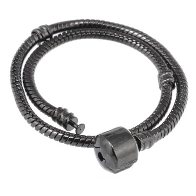 5pcs Gunmetal Black Size Mix Lot of Clasp European Snake Chain Charm Bracelet fi - Image 1 of 4