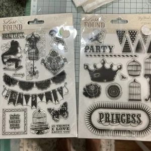 2 My Mind's Eye Clear Stamps Lost & Found Collage Vintage Beautiful & Princess - Bild 1 von 8