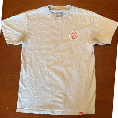 Spitfire Wheels Spiral Swirl Camisa Hombre Mediana Manga Corta Gris Rojo Logo Foto 1 de 4