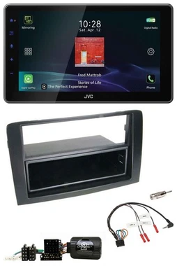 JVC DAB Lenkrad Bluetooth USB Autoradio für Fiat Idea 2006-2012 schwarz - Bild 1 von 4