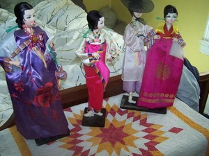 4 Antique Anesama Ningyo (big sister doll) or Shiori Ningyō Paper dolls Geisha - Picture 1 of 8