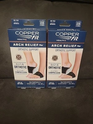 2 Packs Copper Fit Health Unisex Arch Relief Plus with Built-In Orthotic Support - Image 1 of 3