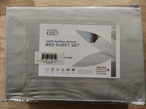 Nuevas sábanas de hotel derivadas directas de bambú King juego de sábanas, grises - Imagen 1 de 5