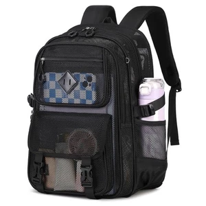 Mesh Backpack, Heavy Duty Net Bookbag Ultra-Lightweight See Through Backpack ... - Picture 1 of 9