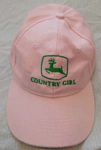 John Deere Country Girl Women's Pink Baseball Cap Hat Adjustable Green Stag Logo - Picture 1 of 2