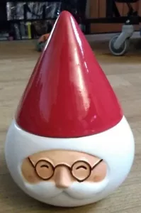 FATHER CHRISTMAS CERAMIC POT 18x14x14cm sweet gift decorative item useful - Picture 1 of 4