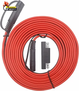 Trickle Charger Extension Cord 25FT - SAE to SAE Connector Cable 12V-24V Battery - Picture 1 of 12