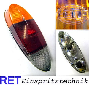 Rückleuchte Rücklicht HELLA VW 1600 komplett mit Chromrahmen und Halteplatte - Picture 1 of 3