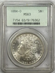 1884-O Morgan Dollar $1 PCGS MS-63 Gen 2.1 OGH vecchio supporto - Foto 1 di 2