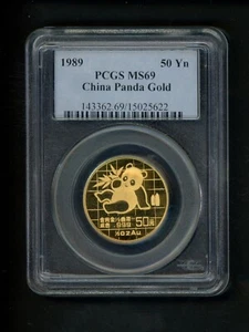China PRC People's Republic 50 Yuan 1989 GOLD 1/2 oz PCGS MS69 Panda Large Date - Picture 1 of 4