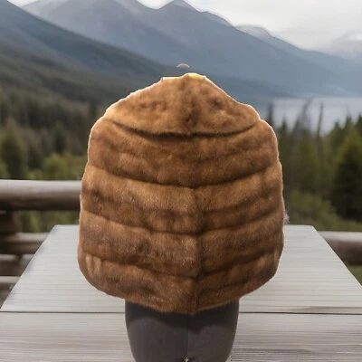 Chaqueta De Colección Neiman Marcus Visón Estola Cuello Medio Rubia Marrón Dinero Antiguo Foto 1 de 4