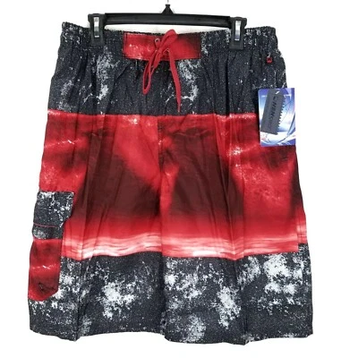 NBN Gear Hombre Talla S Bañador Malla Forrado 3 Bolsillos Rojo Negro Gris NUEVO Foto 1 de 4