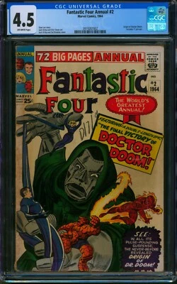 Fantastic Four Annual #2 ⭐ CGC 4.5 ⭐ DOCTOR DOOM Origin! Marvel Dr Comic 1964 - Image 1 of 2