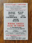 Original Theatre handbill Where Angles Fear To Tread Alaxardra Theatre 1964