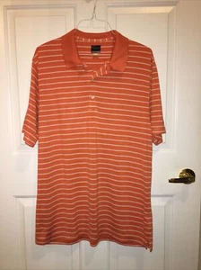 Greg Norman Golf Herren Polo Gr. XL Kurzarm Shirt Play Dry Orange Streifen - Bild 1 von 3