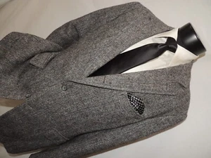 De colección Brooks Brothers "Brookstweed" Hombre Gris Herringbon Chaqueta Abrigo 41 Largo - Imagen 1 de 10