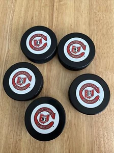 Lot Of 5 Cleveland Barons Official Souvenir Hockey Puck Souvenir Inglasco - Picture 1 of 3