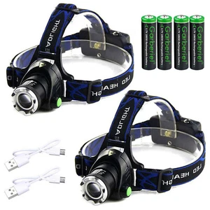 990000LM LED Headlamp Rechargeable Headlight Head Torch Lamp Flashlight Lights - Picture 1 of 24