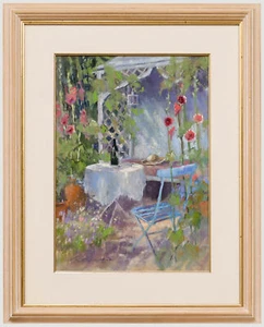 Jane Lampard - Framed Contemporary Pastel, The Blue Chair - Picture 1 of 7