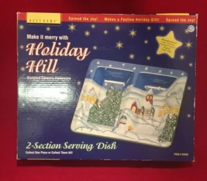 Plato para servir 2 secciones BestHome Holiday Hill Navidad - nuevo - Imagen 1 de 5