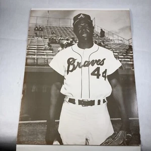 Hank Aaron Vintage Black & White Photograph 11 x 14 in. Photo Atlanta Braves - Picture 1 of 17