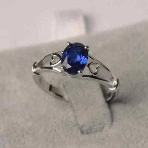 Sapphire solitaire engagement Jewellery September birthstone ring, Woman Ring - Picture 1 of 3