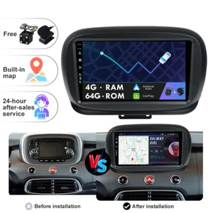 4+64GB Autoradio Per Fiat 500X 2014-2020 Android 14 Carplay GPS Navi DAB RDS SWC - Foto 1 di 12