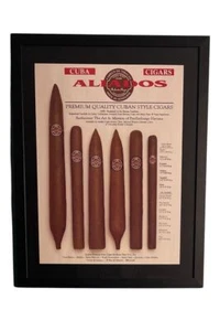 Aliados Cuba Cigars Vintage Print Advertisement Framed Wall Or Tabletop Use - Picture 1 of 3