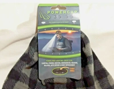 * 新 * Panther Vision POWERCAP 48 流明 LED 帽子灯,灰色/黑色格子,羊毛帽 — 第 1/2 张图片