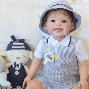 28" Reborn Baby Doll Adorable Toddler Painted Short Hair Cloth Body Handmade Toy - Picture 1 of 4